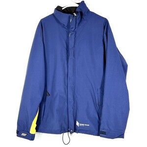 Vintage Wave Rave Jacket Mens L Blue/Yellow Gore-Tex Waterproof Hooded Ski 90s